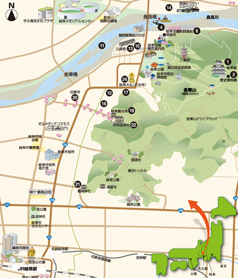 地図 岐阜の日本遺産を訪ねる